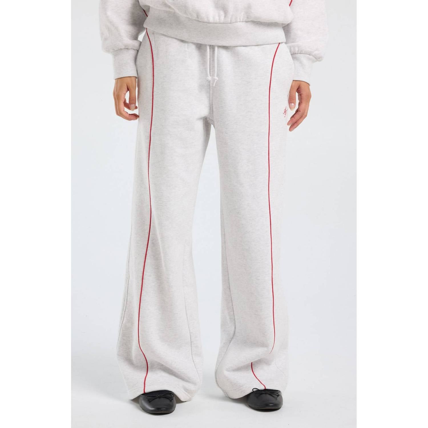 America Today wide leg gemêleerde joggingbroek lichtgrijs