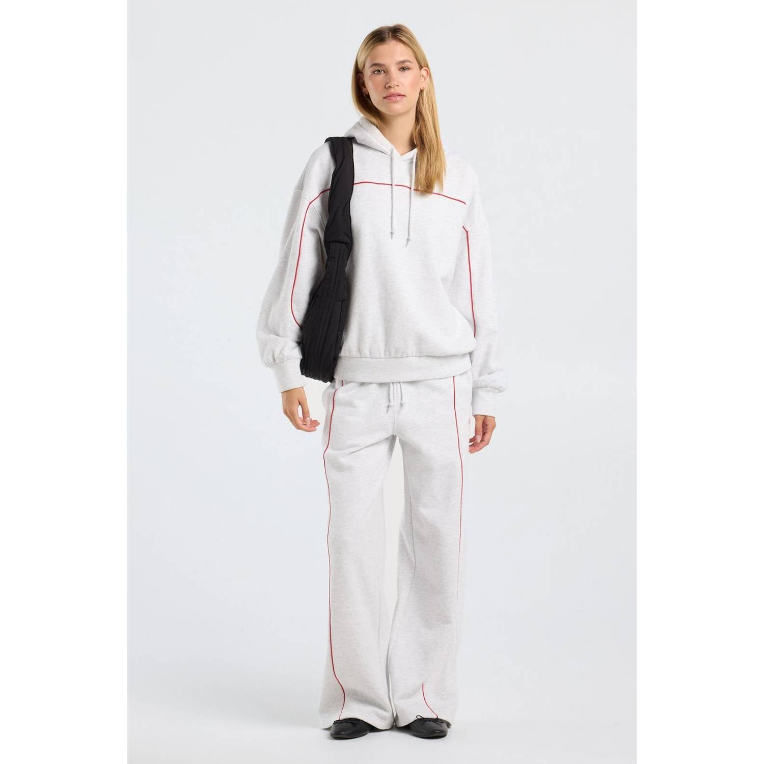America Today wide leg gemêleerde joggingbroek lichtgrijs