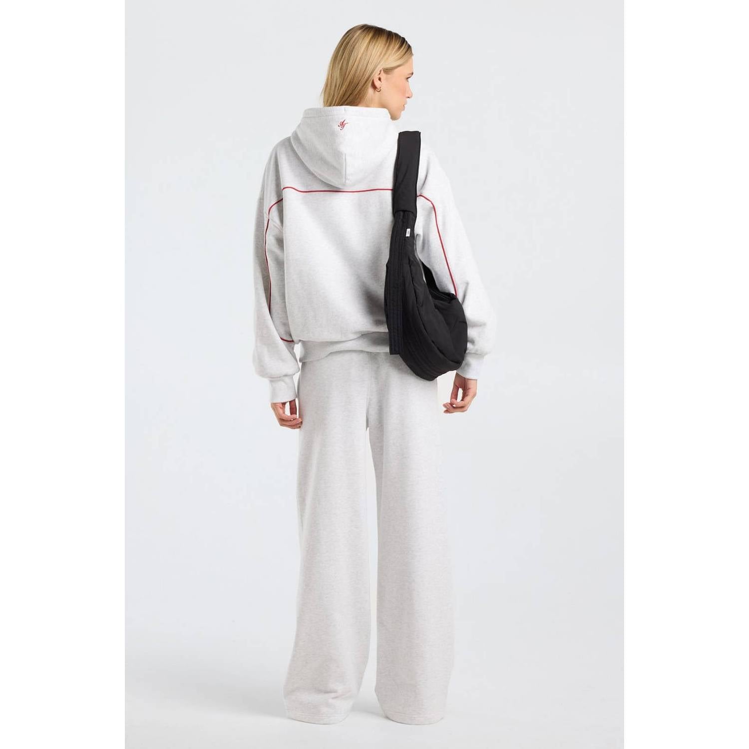 America Today wide leg gemêleerde joggingbroek lichtgrijs