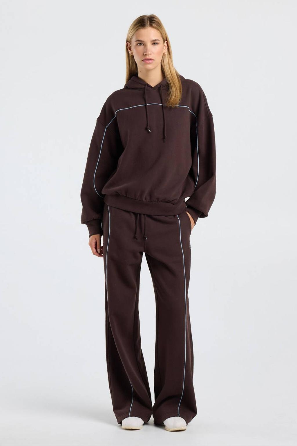 America Today wide leg joggingbroek - donkerbruin