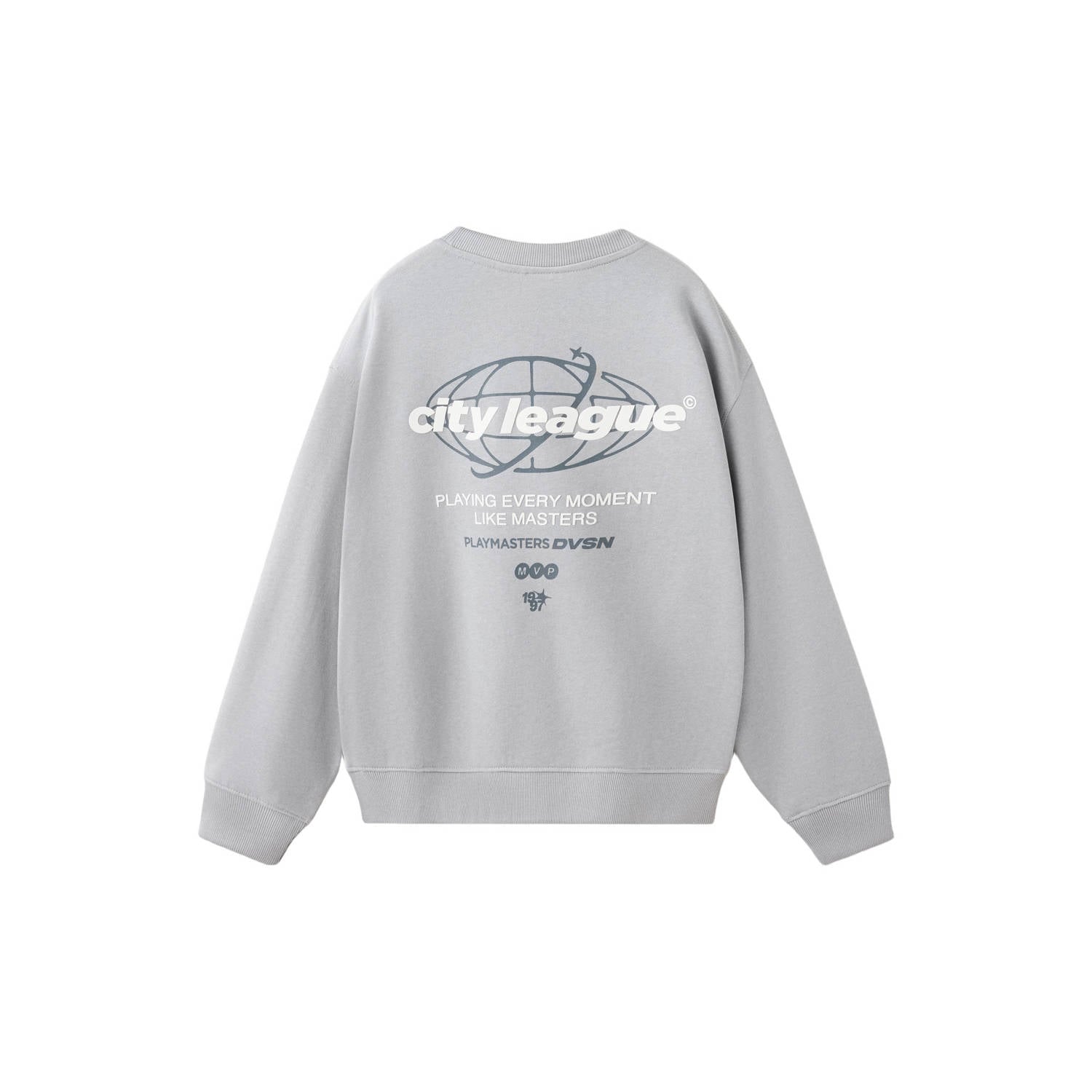 Mango Kids sweater met backprint grijs