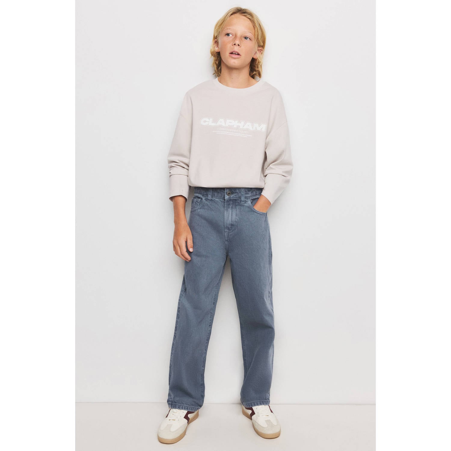 Mango Kids straight leg jeans blauw