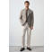 Mango Man regular fit geruit colbert met wol - lichtbeige