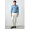 Mango Man slim fit denim overhemd - lichtblauw