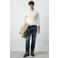 Mango Man relaxed fit gebreide trui met kabels - naturel wit
