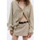 Mango korte geruite rok - beige