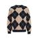WE Fashion katoenen regular fit gebreide geruite trui - donkerblauw
