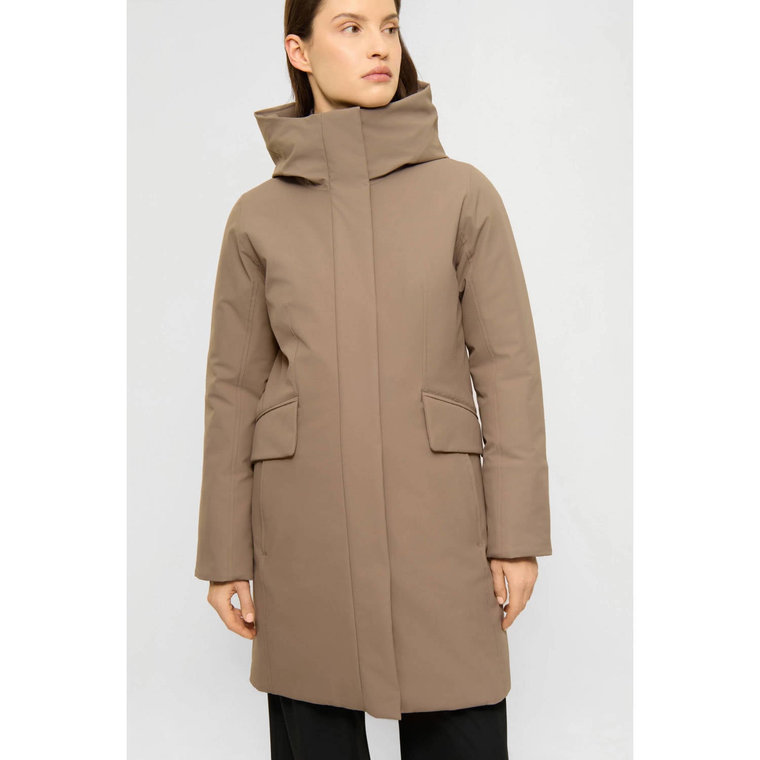 Elvine winterjas taupe
