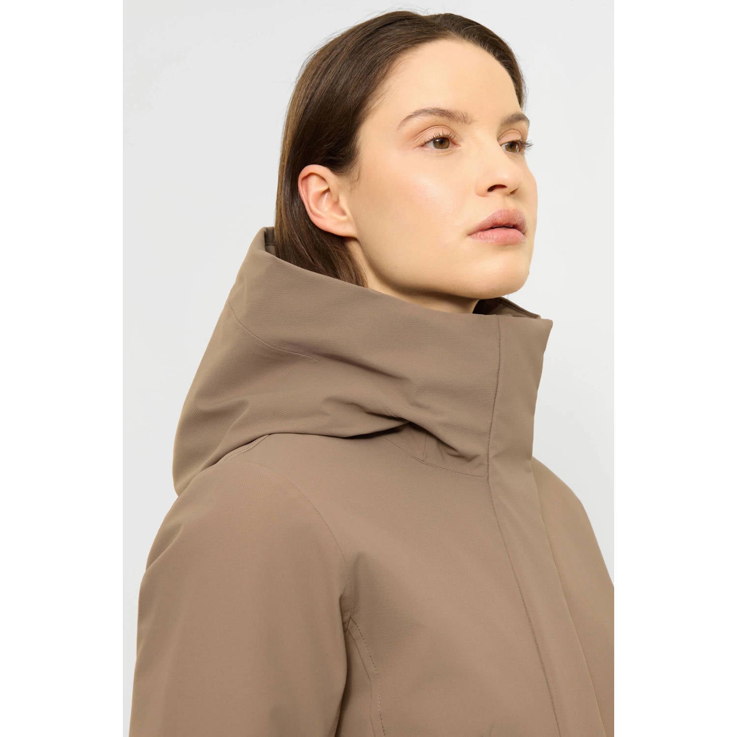 Elvine winterjas taupe