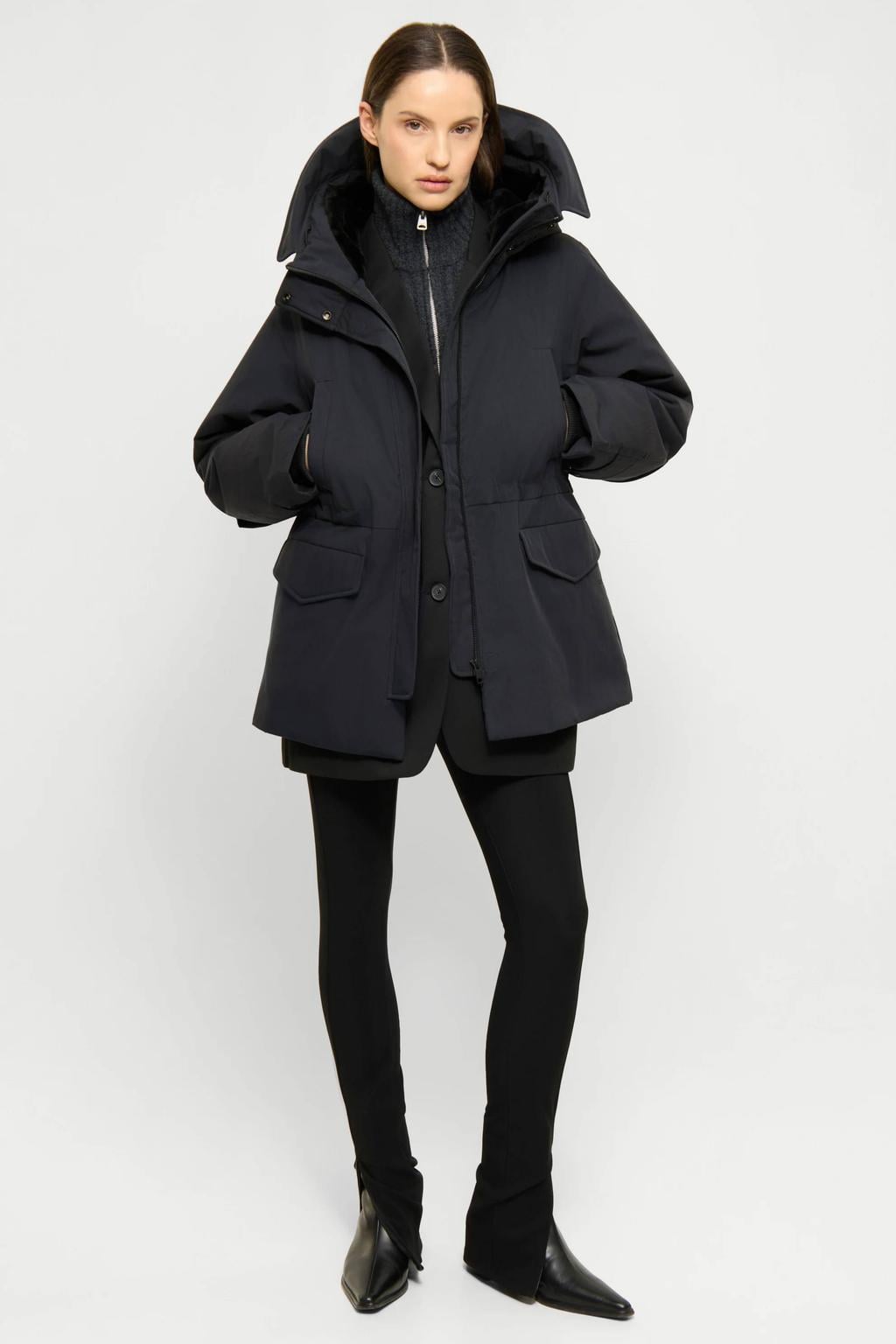 Elvine katoenen winterparka - donkerblauw