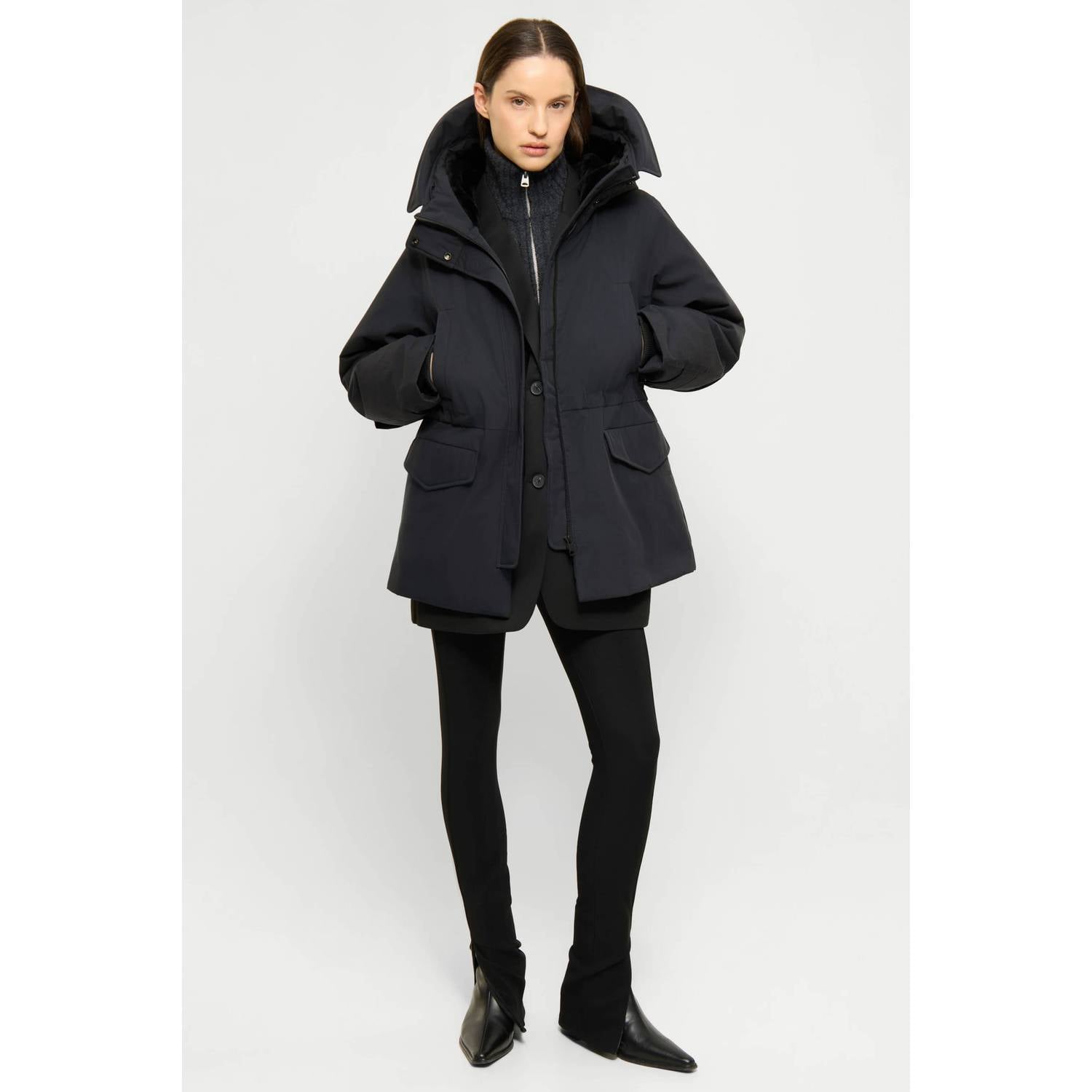 Elvine katoenen winterparka donkerblauw