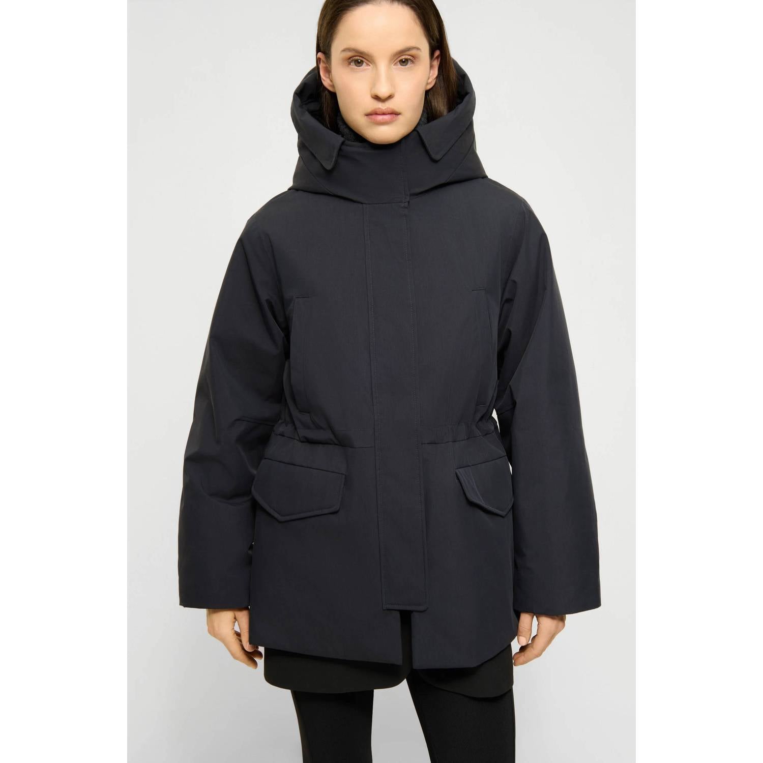 Elvine katoenen winterparka donkerblauw