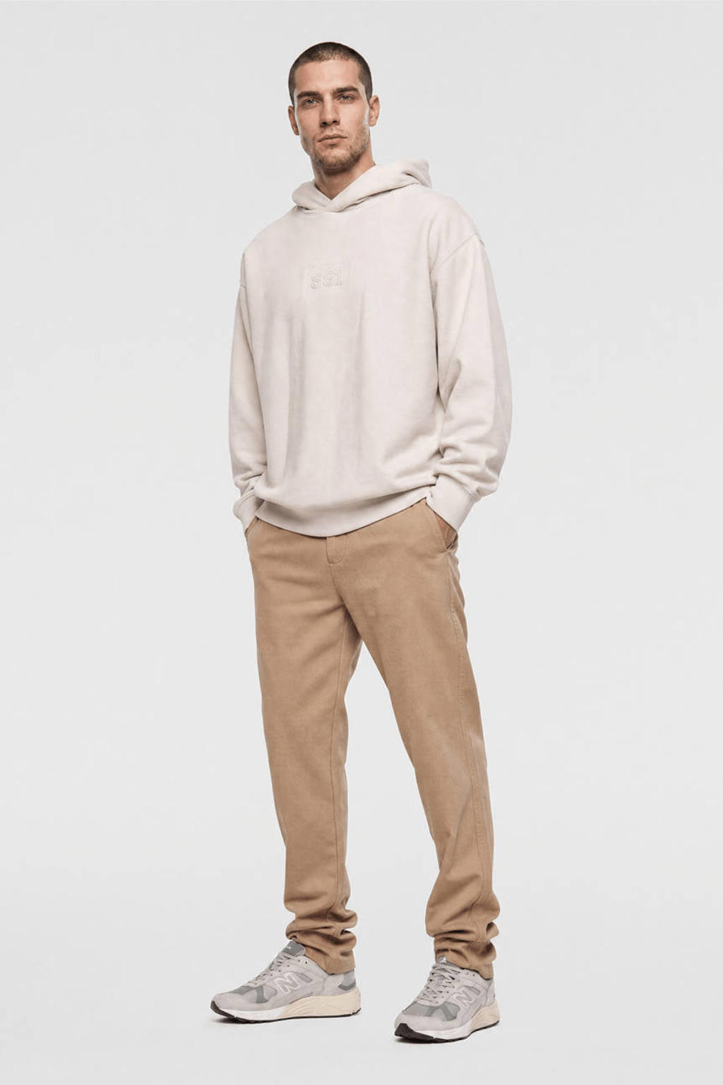 Shoeby regular fit casual broek - lichtbruin
