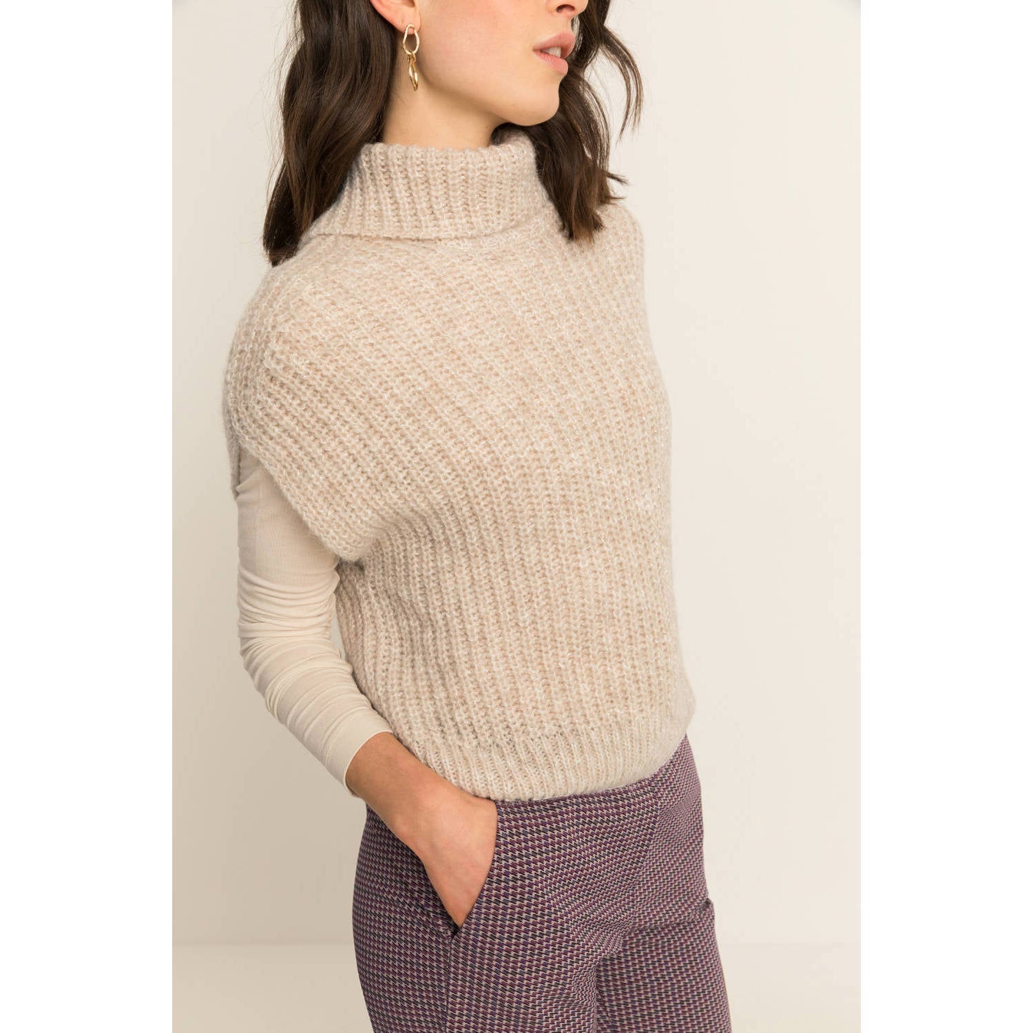 Expresso spencer met wol beige