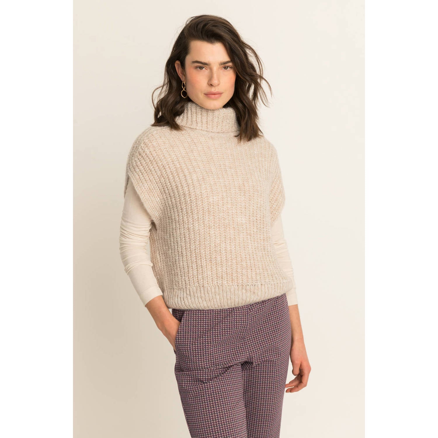 Expresso spencer met wol beige