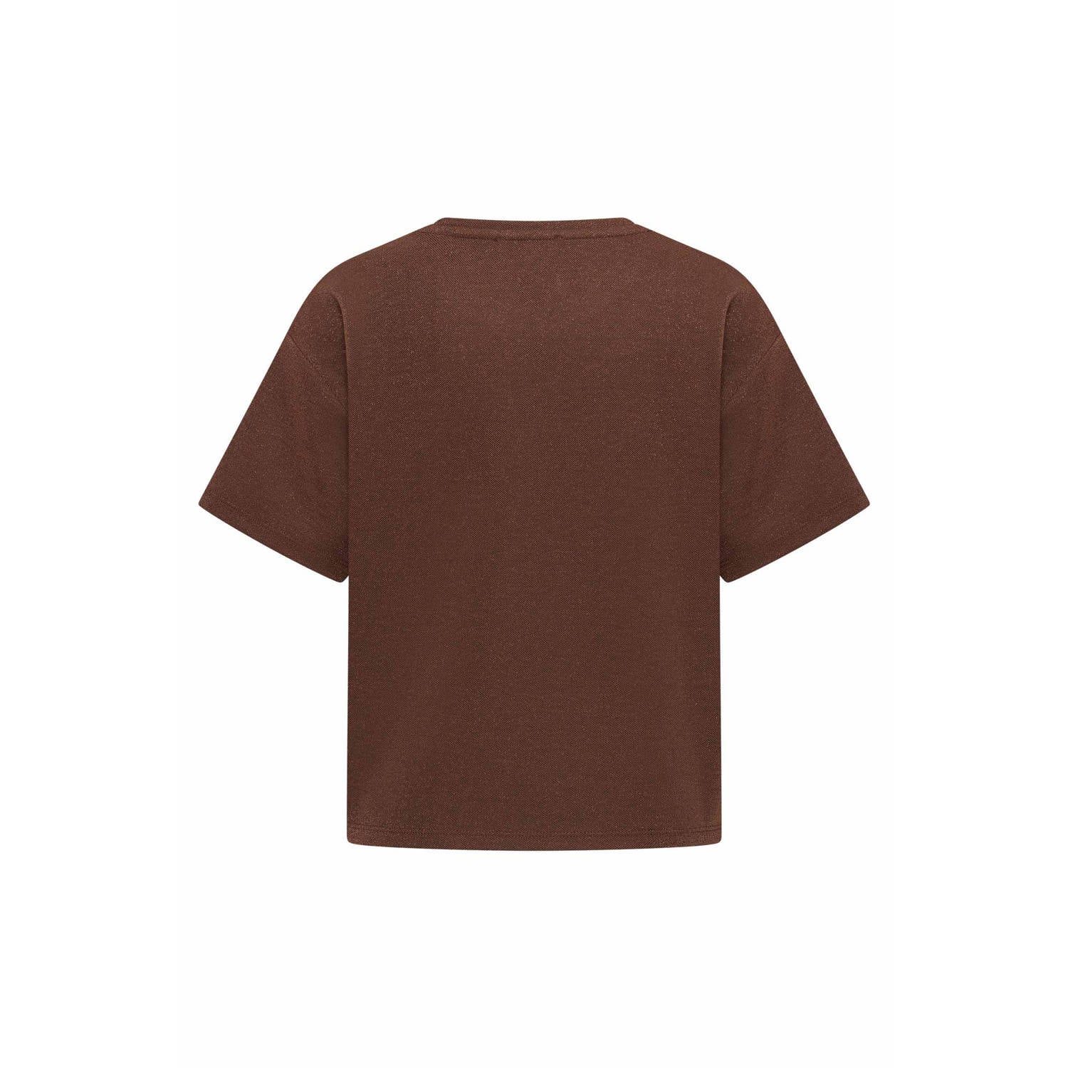 Expresso top met glitters bruin