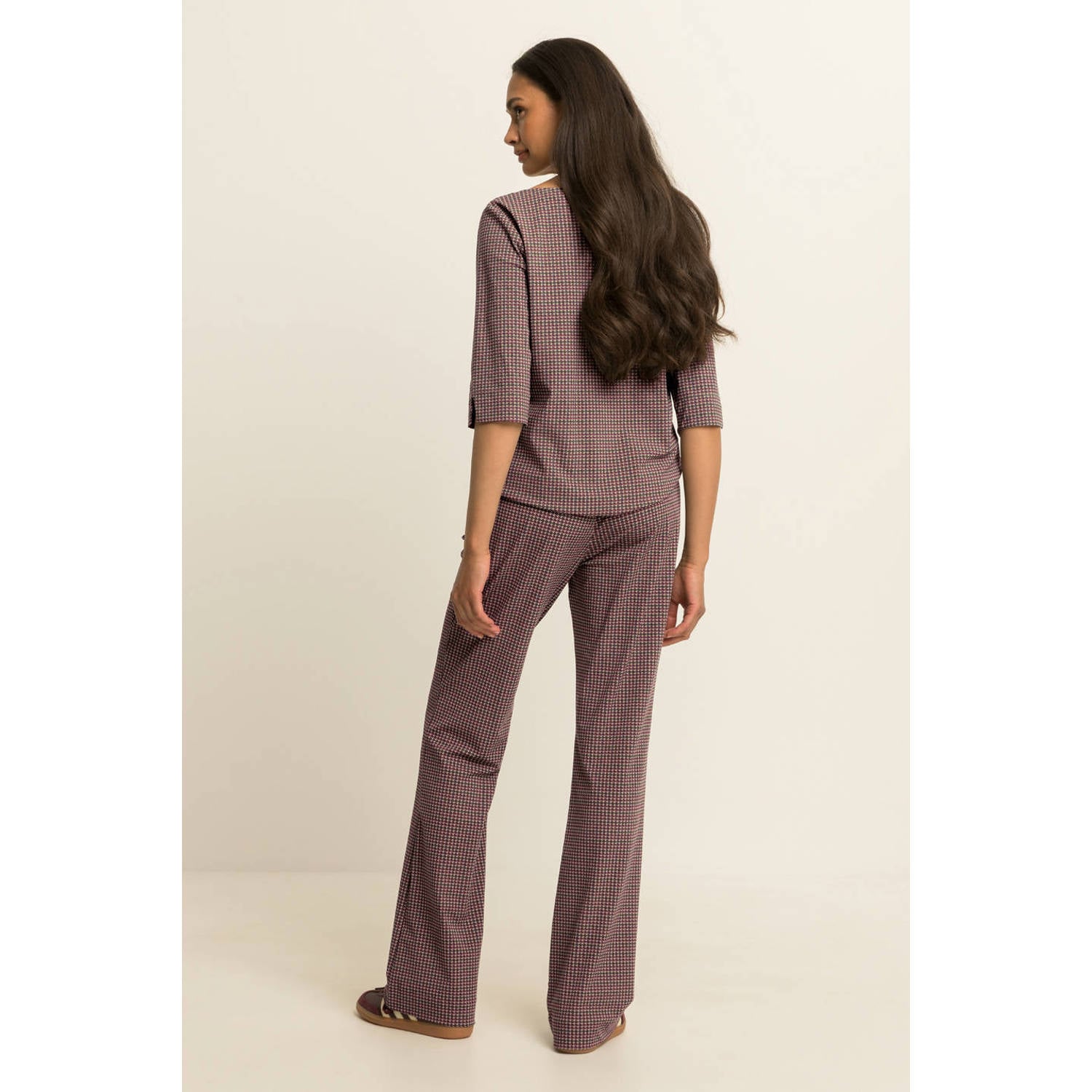 Expresso flared broek met print meerkleurig