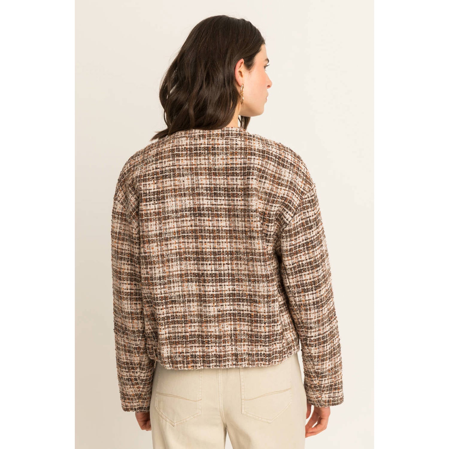 Expresso geruit bomberjack beige bruin