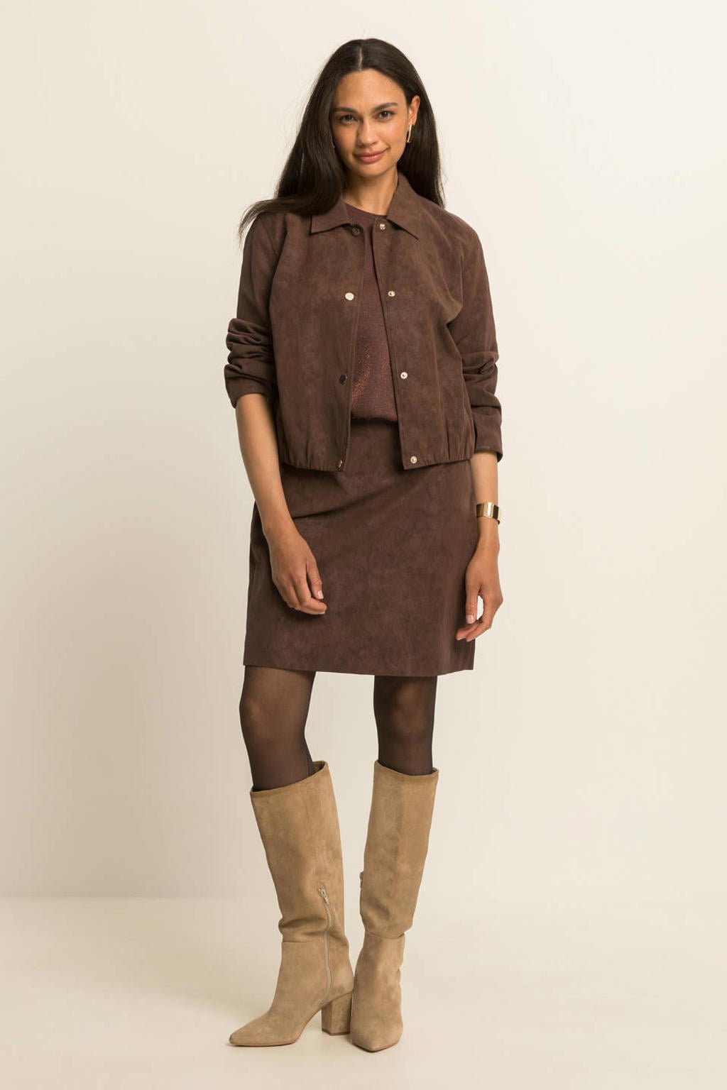 Expresso imitatieleren jas - bruin