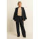 Expresso regular fit blazer met krijtstreep - donkerblauw/ecru