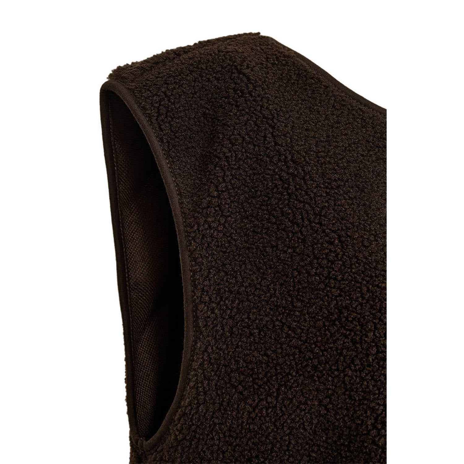 FREEQUENT teddy rechtvallend gilet donkerbruin