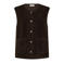 FREEQUENT teddy rechtvallend gilet - donkerbruin
