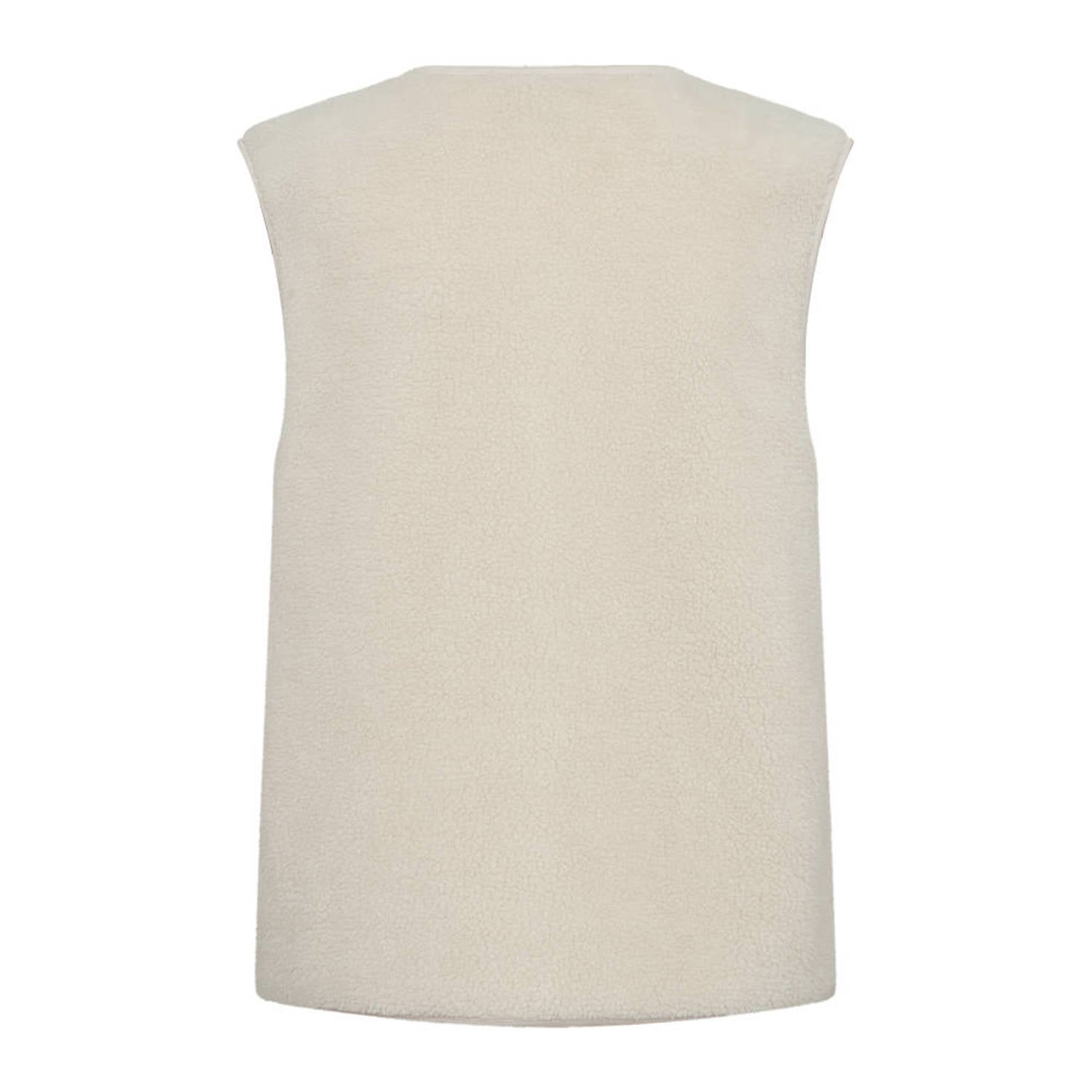 FREEQUENT teddy rechtvallend gilet ecru