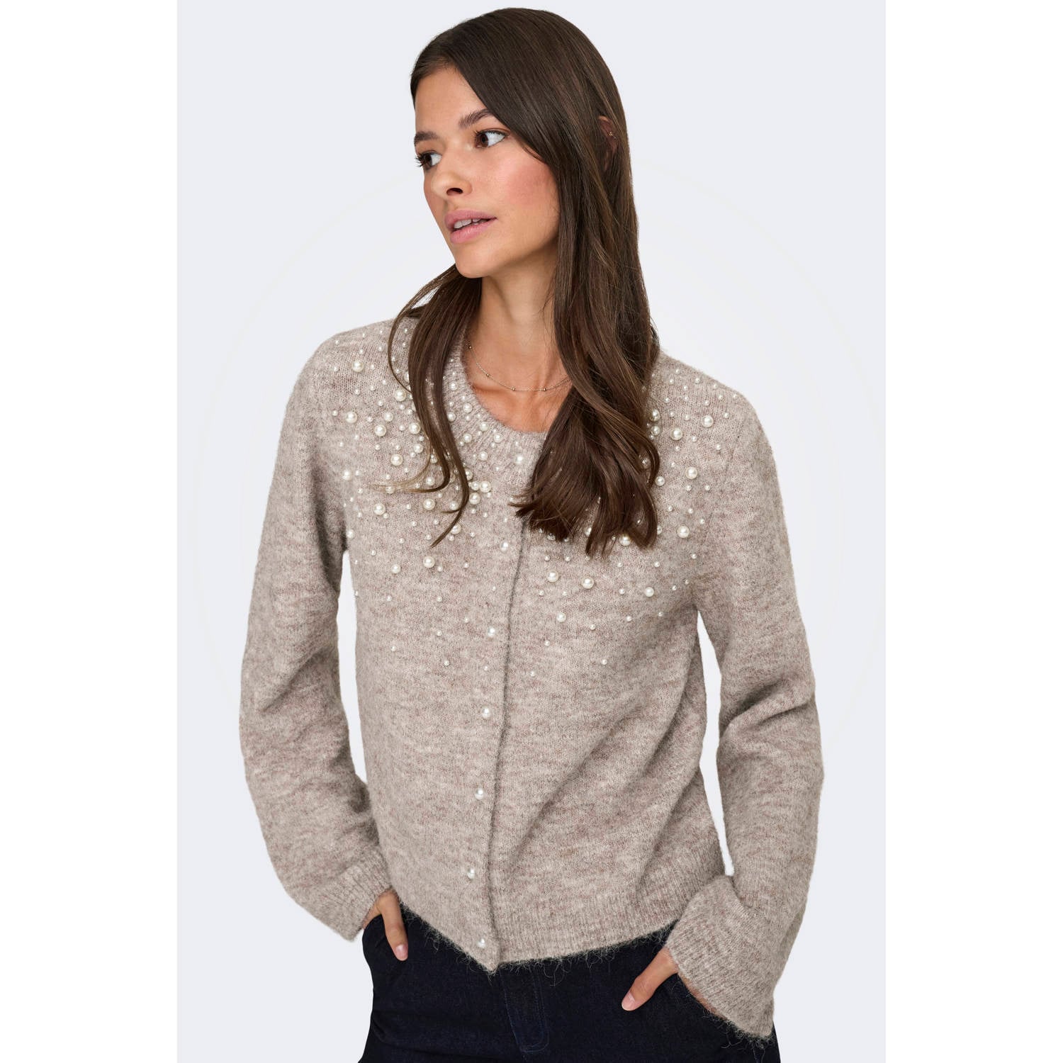 ONLY gebreid vest beige