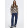 ONLY rechtvallende gebreide trui met print - beige