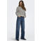 ONLY gebreid gestreept vest - ecru/zwart