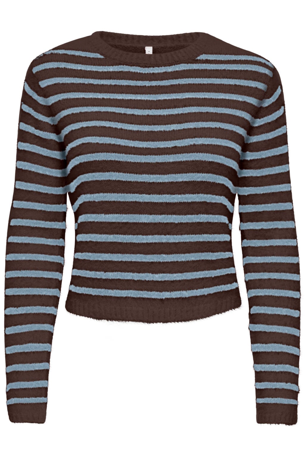 ONLY gebreide gestreepte trui - donkerbruin/blauw