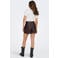 ONLY imitatieleren regular fit casual short met plooien - bruin