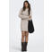 ONLY gebreide midi jurk met col en wol - beige