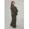 Curviss Plus Size suèdelook wide leg broek - donkergroen