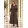 Curviss maxi blousejurk met ceintuur - donkerbruin
