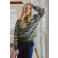 FREEQUENT gebreid vest met print en wol - groen