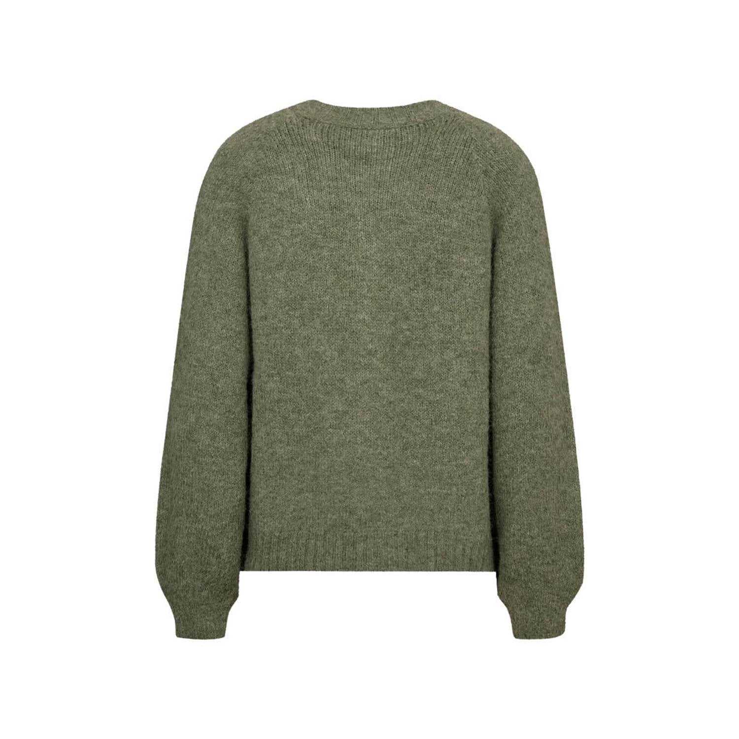 FREEQUENT gebreid vest met wol groen