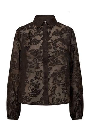 gebloemde blouse - bruin