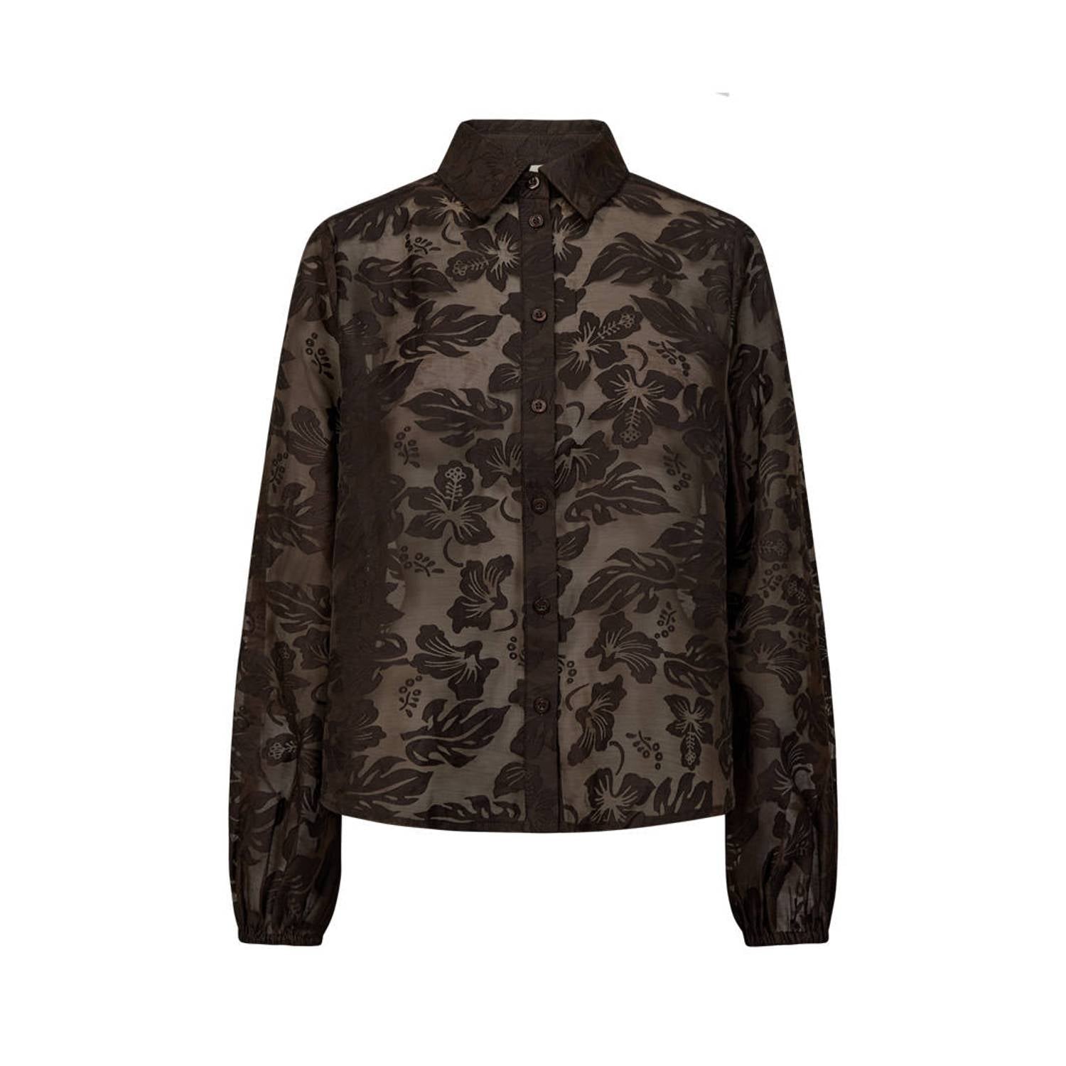FREEQUENT gebloemde blouse bruin