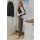 FREEQUENT high waist straight leg jeans met dierenprint - bruin