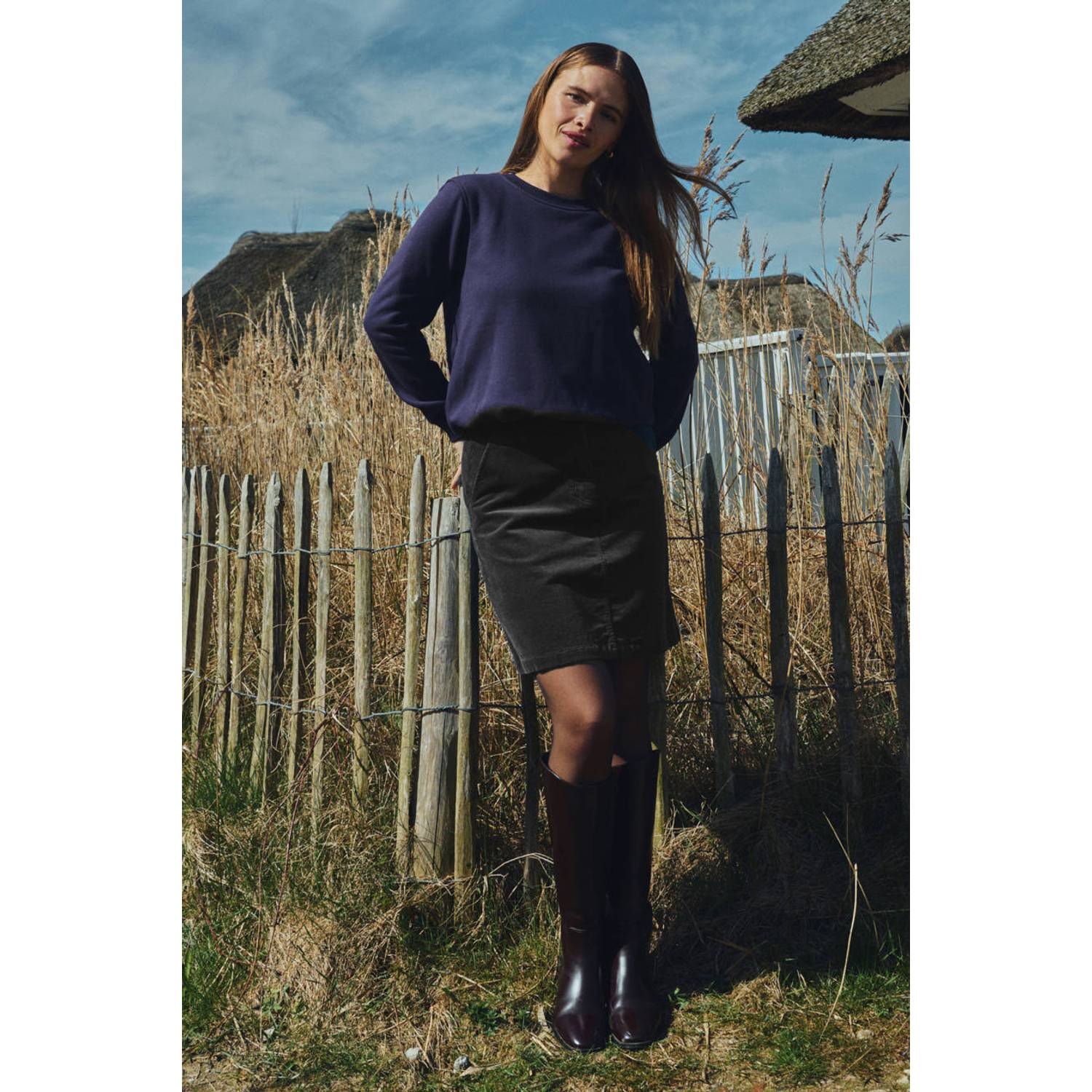 FREEQUENT katoenen sweater paars