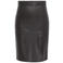 ONLY imitatieleren midi rok met split - donkerbruin