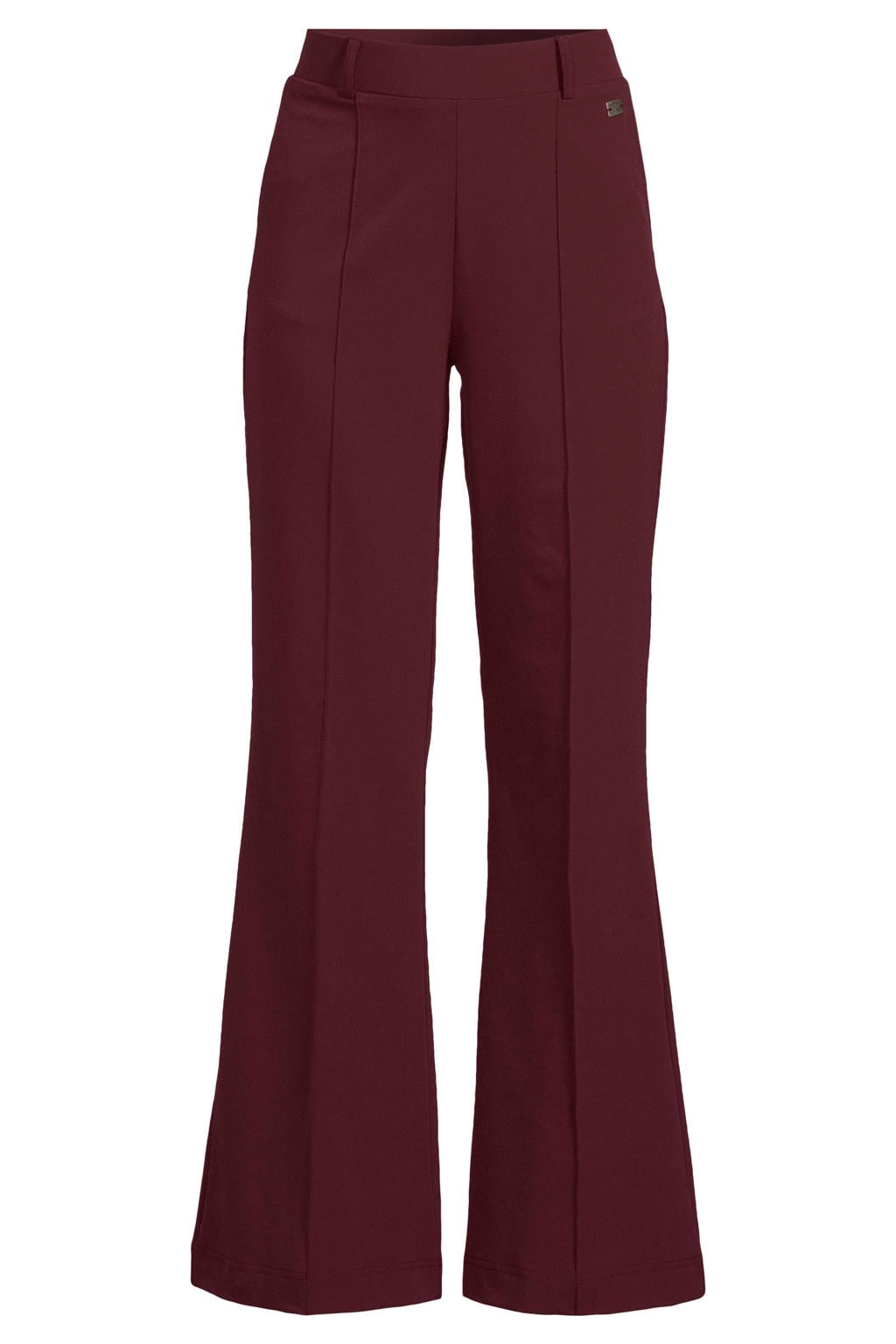 TQ-Amsterdam travelstof flared broek - donkerrood