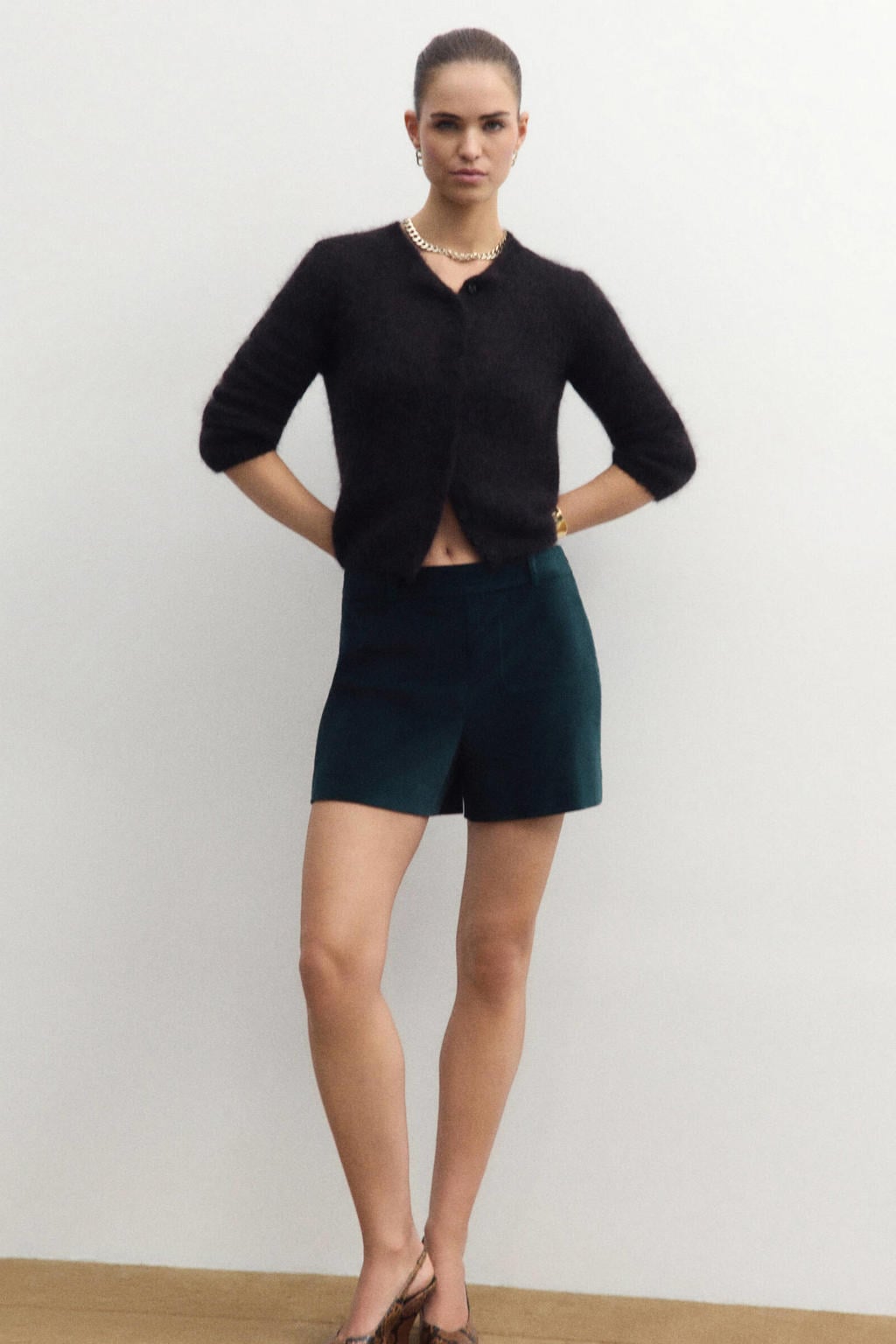 Caroll gebreid vest met wol - zwart