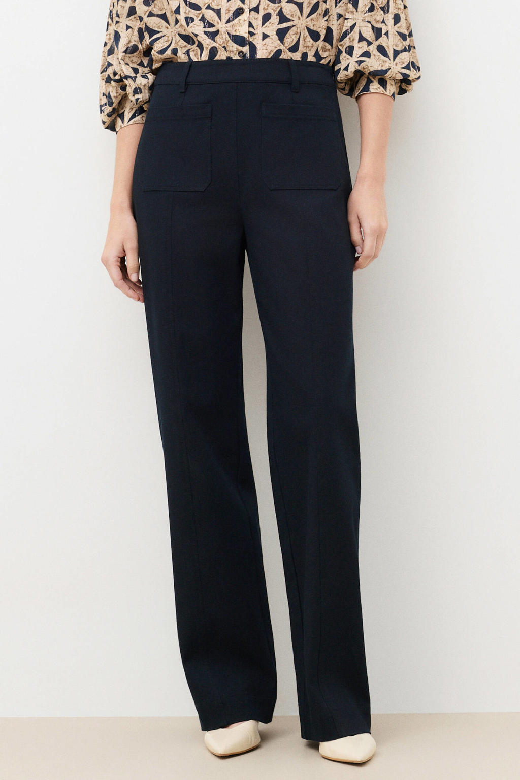 Caroll straight leg casual broek - marineblauw