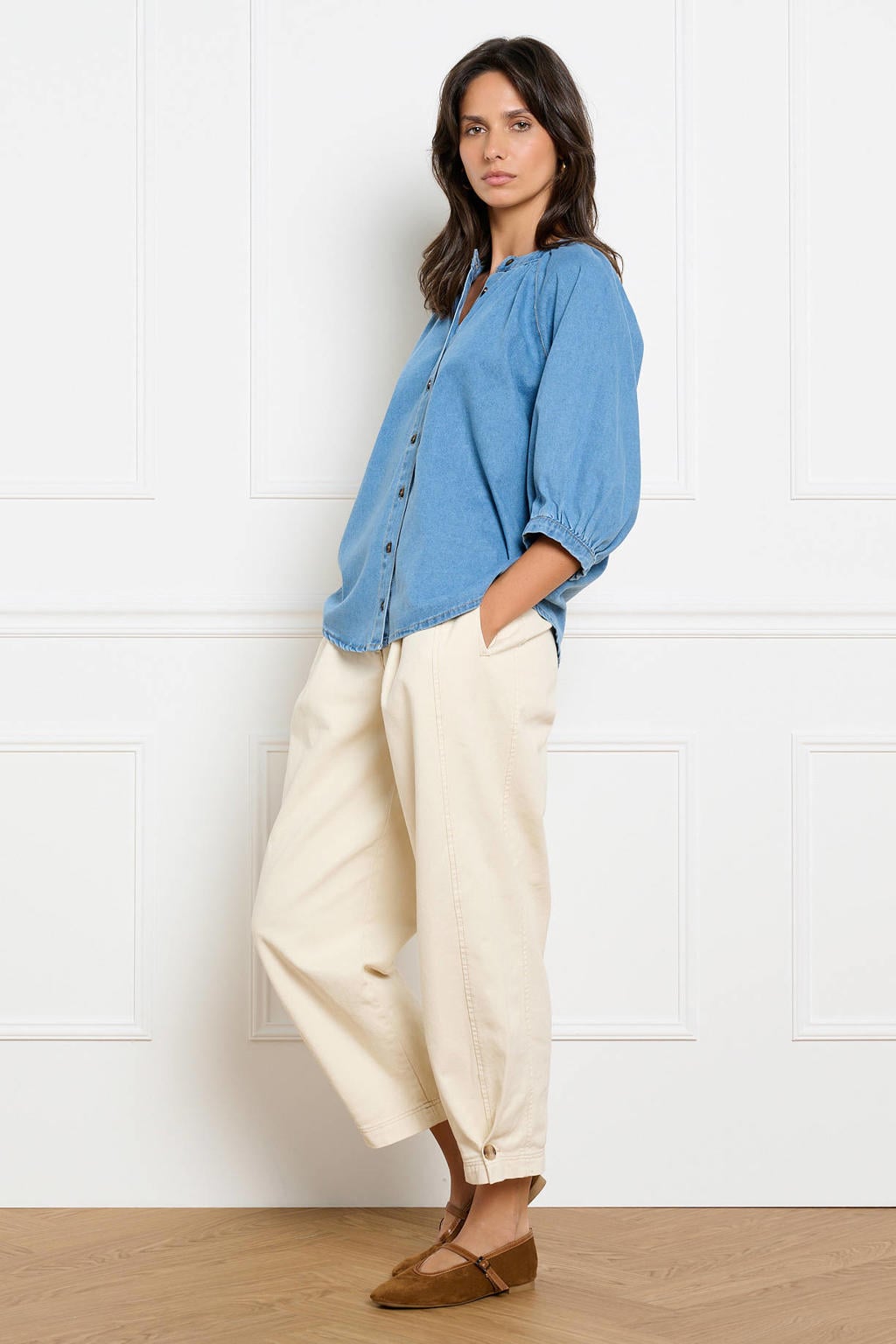 LOLALIZA blouse - middelblauw