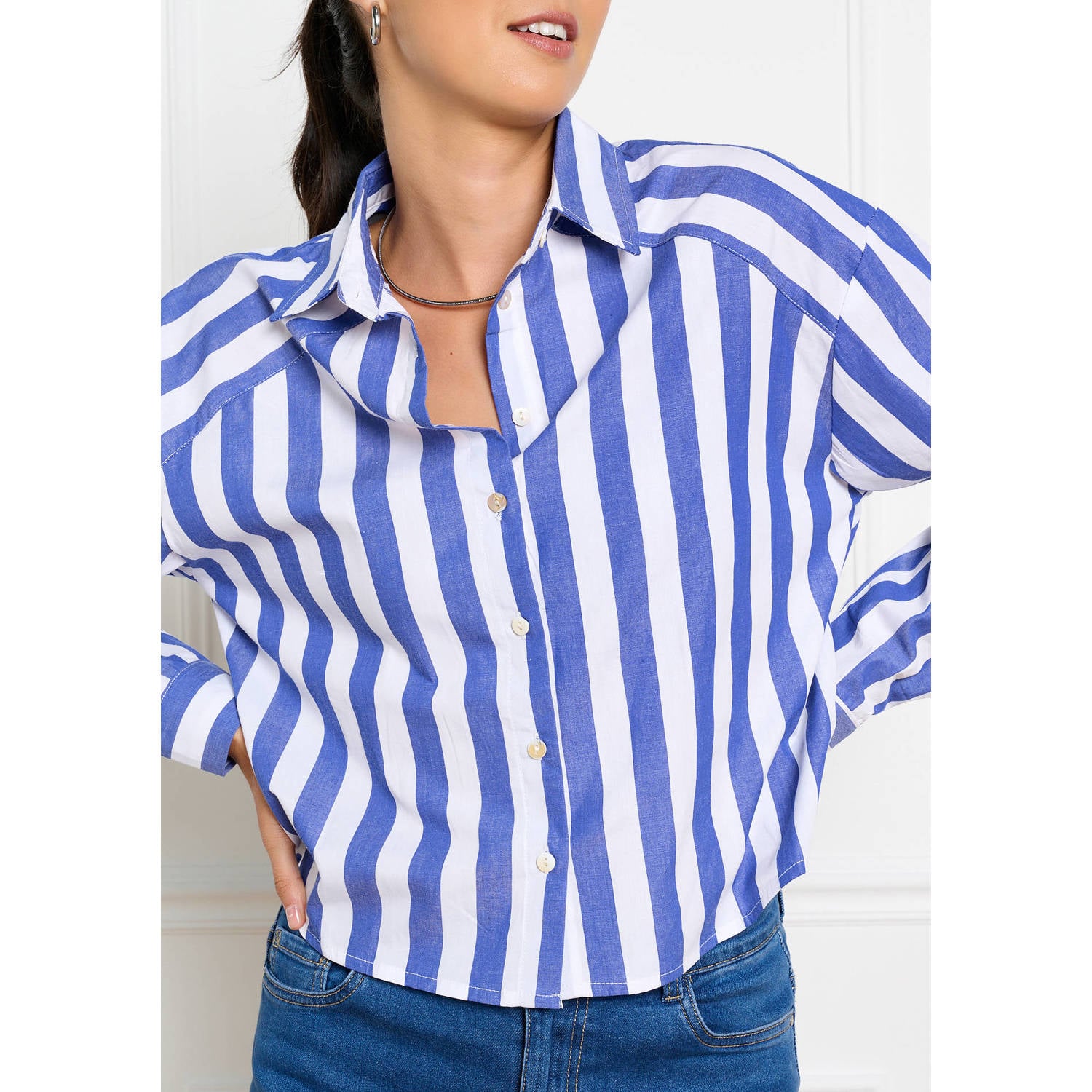 LOLALIZA gestreepte blouse blauw