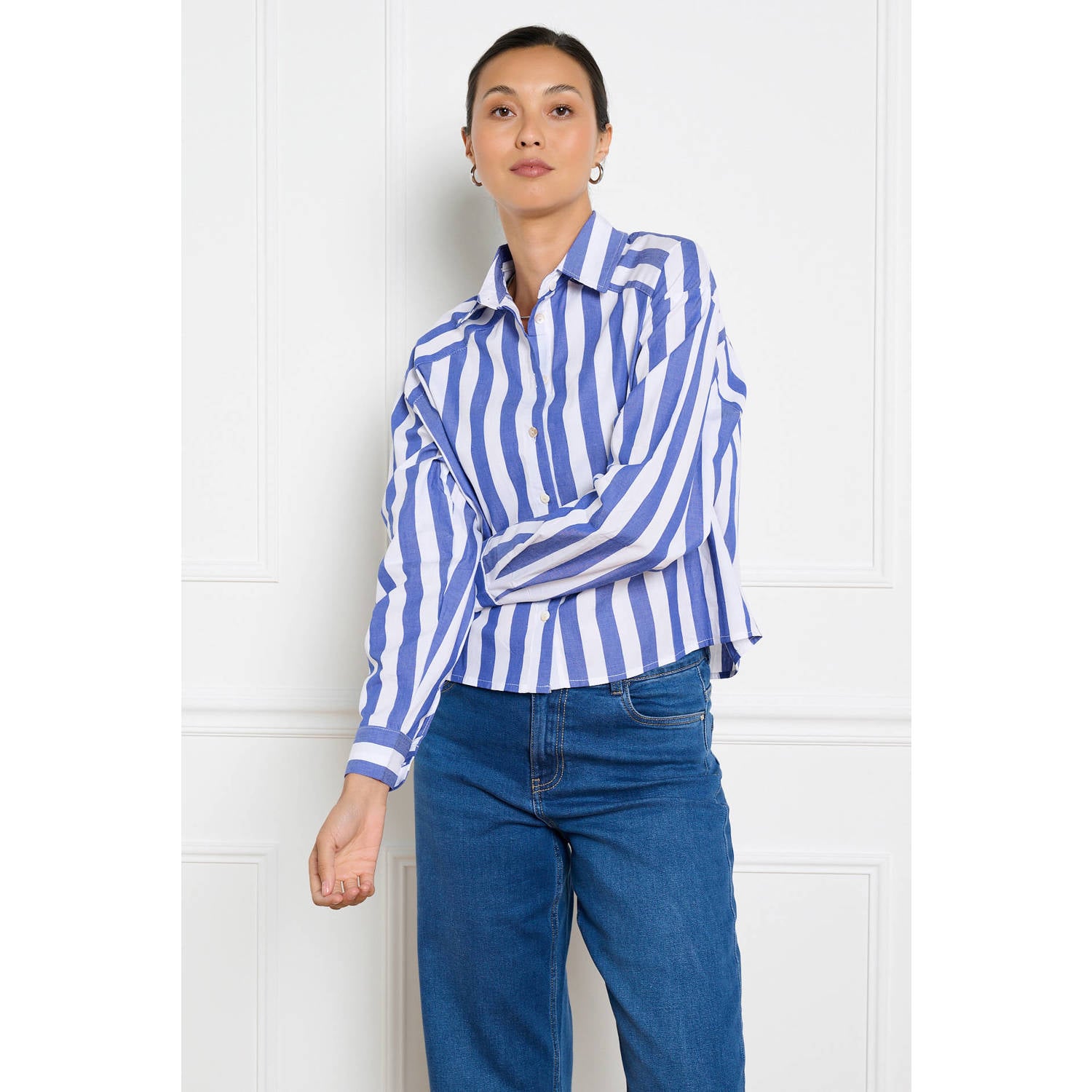 LOLALIZA gestreepte blouse blauw
