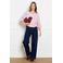 LOLALIZA regular waist wide leg jeans - donkerblauw