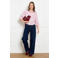 LOLALIZA regular waist wide leg jeans - donkerblauw